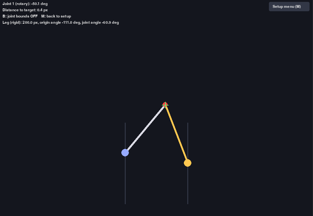 Parallel configuration solved by the inverse kinematics tool